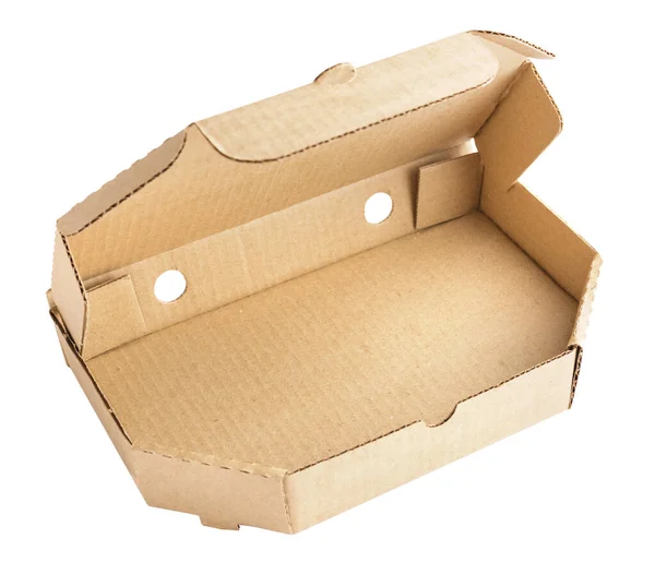 Opened Kraft Cardboard Box Light Background Empty Space Your Text — Stock Photo, Image