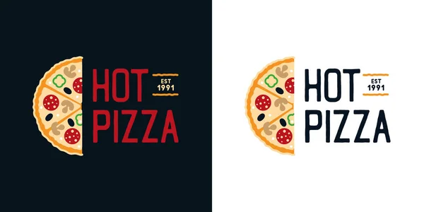 Logo Emblem Hot Pizza Suitable Pizza Boxes Menu Design Delivery — Stock Vector