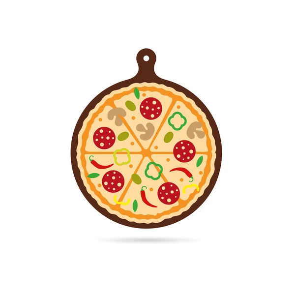 Pizza Board Ingredients Pizzeria Board Slices Food Eat Delicious Italian — Stock Vector