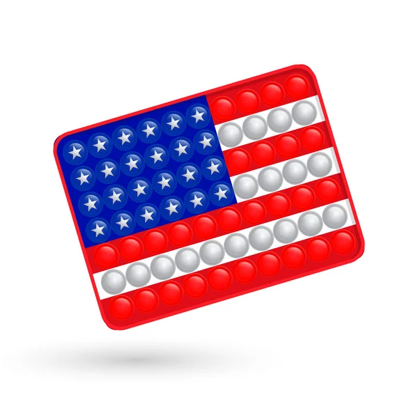 Populär Silikon Stress Leksak Pop Det Form Usa Flaggan Vit — Stock vektor