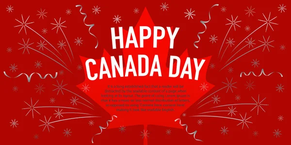 Rotes Banner Zum Kanada Tag Mit Kopierplatz Für Text Mit — Stockvektor