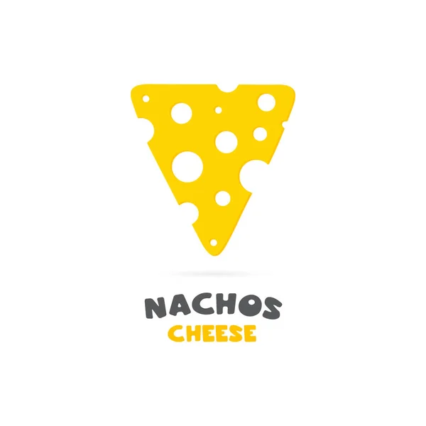 Logo Emblem Cheese Nachos White Background Mexican Food Snacks Food — Stock Vector