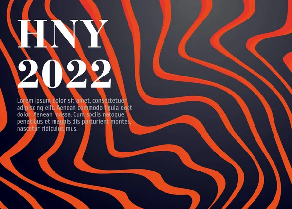Felice Anno Nuovo 2022 Poster Banner Modello Sfondo Arancione Con — Vettoriale Stock