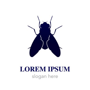 Beyaz arkaplanda logo şablonu uçur. Düz stil tasarım. Vektör, resimleme