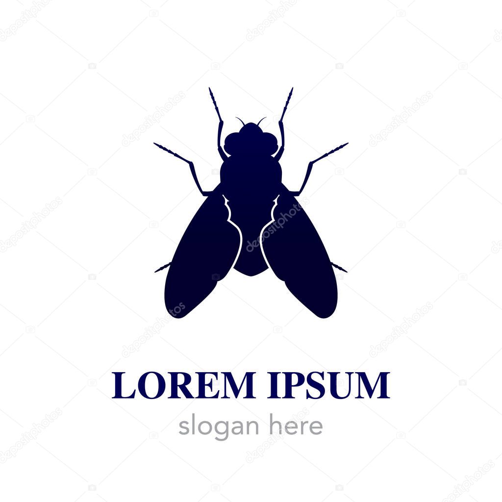Fly logo template on white background. Flat style design. Vector, illustration