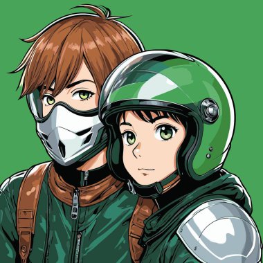 Geniş, dışavurumcu gözler, minimalist bir burun ve ağız ve biraz daha büyük bir kafa ile dengeli vücut oranlarına sahip, tipik anime özellikleri olan genç bir erkek karakterin yer aldığı temiz ve modern bir anime erkek vektör sanatı çizimi..