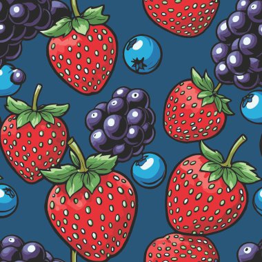 Karikatürist şekilli çilek desenli karikatür çizimi ve neşeli ve oyuncu bir izlenim için biraz abartılı oranlar içeren komik stil vektör çilek deseni çizimi.