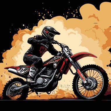 Modaya uygun ve modern görünümlü bir motosiklet motosiklet vektör çizimi, kesin detaylar ve güçlü görsel karakterin birleşimi.