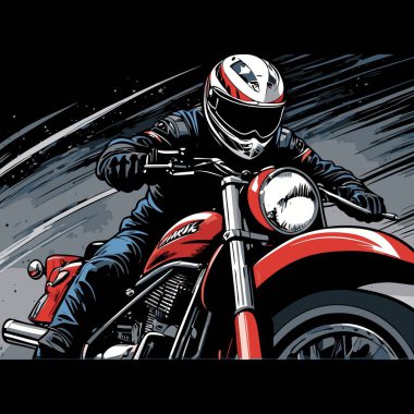 Modaya uygun ve modern görünümlü bir motosiklet motosiklet vektör çizimi, kesin detaylar ve güçlü görsel karakterin birleşimi.