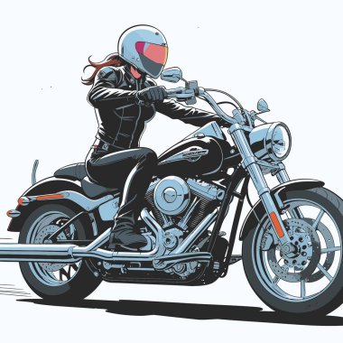 Modaya uygun ve modern görünümlü bir motosiklet motosiklet vektör çizimi, kesin detaylar ve güçlü görsel karakterin birleşimi.