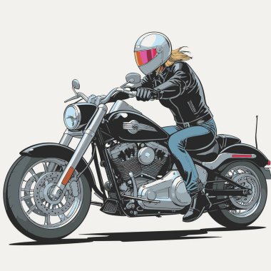 Modaya uygun ve modern görünümlü bir motosiklet motosiklet vektör çizimi, kesin detaylar ve güçlü görsel karakterin birleşimi.