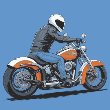 Modaya uygun ve modern görünümlü bir motosiklet motosiklet vektör çizimi, kesin detaylar ve güçlü görsel karakterin birleşimi.