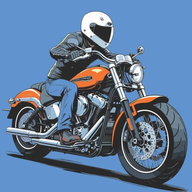 Modaya uygun ve modern görünümlü bir motosiklet motosiklet vektör çizimi, kesin detaylar ve güçlü görsel karakterin birleşimi.