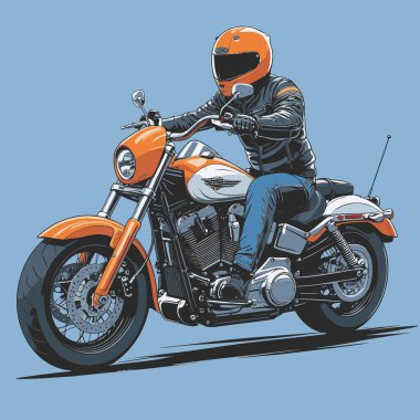 Modaya uygun ve modern görünümlü bir motosiklet motosiklet vektör çizimi, kesin detaylar ve güçlü görsel karakterin birleşimi.