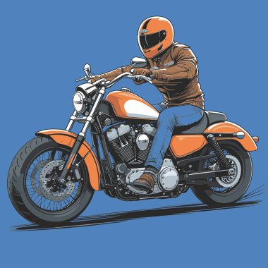 Modaya uygun ve modern görünümlü bir motosiklet motosiklet vektör çizimi, kesin detaylar ve güçlü görsel karakterin birleşimi.