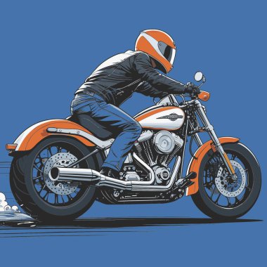 Modaya uygun ve modern görünümlü bir motosiklet motosiklet vektör çizimi, kesin detaylar ve güçlü görsel karakterin birleşimi.