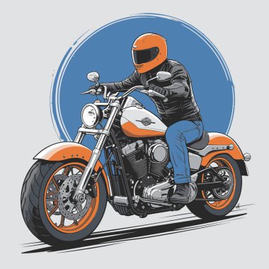 Modaya uygun ve modern görünümlü bir motosiklet motosiklet vektör çizimi, kesin detaylar ve güçlü görsel karakterin birleşimi.