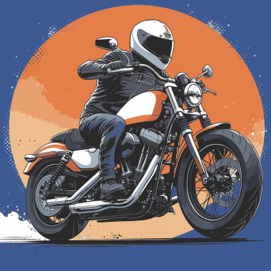 Modaya uygun ve modern görünümlü bir motosiklet motosiklet vektör çizimi, kesin detaylar ve güçlü görsel karakterin birleşimi.