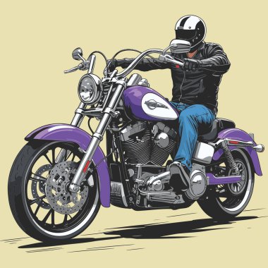 Modaya uygun ve modern görünümlü bir motosiklet motosiklet vektör çizimi, kesin detaylar ve güçlü görsel karakterin birleşimi.