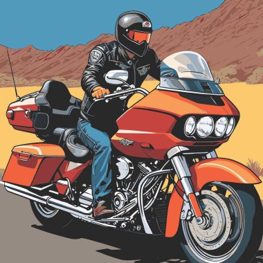 Modaya uygun ve modern görünümlü bir motosiklet motosiklet vektör çizimi, kesin detaylar ve güçlü görsel karakterin birleşimi.