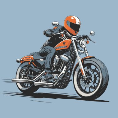 Modaya uygun ve modern görünümlü bir motosiklet motosiklet vektör çizimi, kesin detaylar ve güçlü görsel karakterin birleşimi.