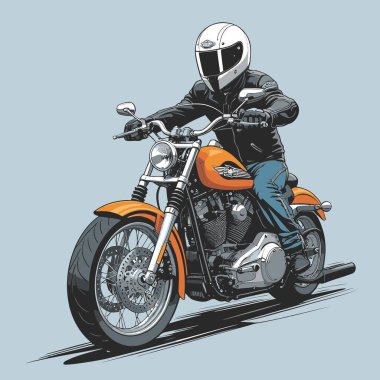 Modaya uygun ve modern görünümlü bir motosiklet motosiklet vektör çizimi, kesin detaylar ve güçlü görsel karakterin birleşimi.