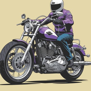 Modaya uygun ve modern görünümlü bir motosiklet motosiklet vektör çizimi, kesin detaylar ve güçlü görsel karakterin birleşimi.