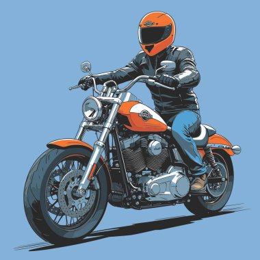 Modaya uygun ve modern görünümlü bir motosiklet motosiklet vektör çizimi, kesin detaylar ve güçlü görsel karakterin birleşimi.