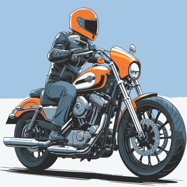 Modaya uygun ve modern görünümlü bir motosiklet motosiklet vektör çizimi, kesin detaylar ve güçlü görsel karakterin birleşimi.