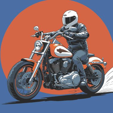 Modaya uygun ve modern görünümlü bir motosiklet motosiklet vektör çizimi, kesin detaylar ve güçlü görsel karakterin birleşimi.