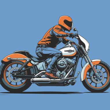 Modaya uygun ve modern görünümlü bir motosiklet motosiklet vektör çizimi, kesin detaylar ve güçlü görsel karakterin birleşimi.