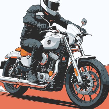 Modaya uygun ve modern görünümlü bir motosiklet motosiklet vektör çizimi, kesin detaylar ve güçlü görsel karakterin birleşimi.