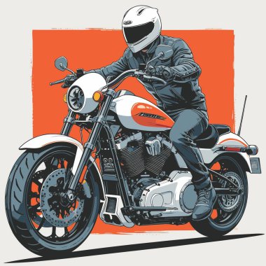 Modaya uygun ve modern görünümlü bir motosiklet motosiklet vektör çizimi, kesin detaylar ve güçlü görsel karakterin birleşimi.