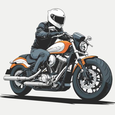 Modaya uygun ve modern görünümlü bir motosiklet motosiklet vektör çizimi, kesin detaylar ve güçlü görsel karakterin birleşimi.