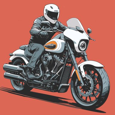 Modaya uygun ve modern görünümlü bir motosiklet motosiklet vektör çizimi, kesin detaylar ve güçlü görsel karakterin birleşimi.