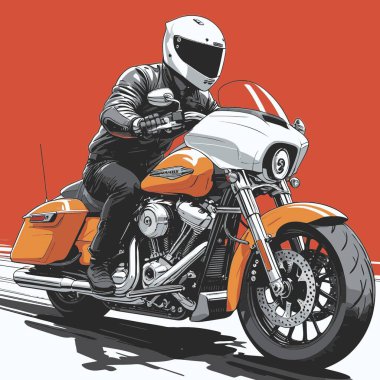 Modaya uygun ve modern görünümlü bir motosiklet motosiklet vektör çizimi, kesin detaylar ve güçlü görsel karakterin birleşimi.