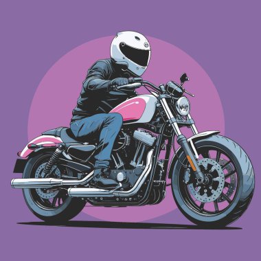 Modaya uygun ve modern görünümlü bir motosiklet motosiklet vektör çizimi, kesin detaylar ve güçlü görsel karakterin birleşimi.