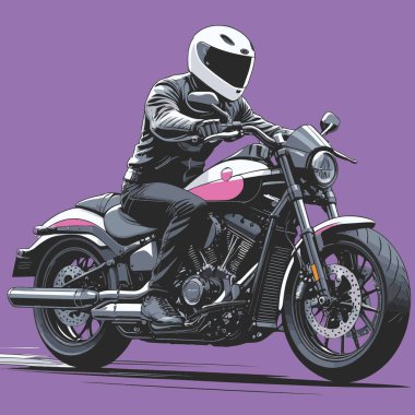 Modaya uygun ve modern görünümlü bir motosiklet motosiklet vektör çizimi, kesin detaylar ve güçlü görsel karakterin birleşimi.