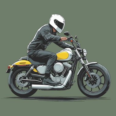 Modaya uygun ve modern görünümlü bir motosiklet motosiklet vektör çizimi, kesin detaylar ve güçlü görsel karakterin birleşimi.