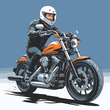 Modaya uygun ve modern görünümlü bir motosiklet motosiklet vektör çizimi, kesin detaylar ve güçlü görsel karakterin birleşimi.