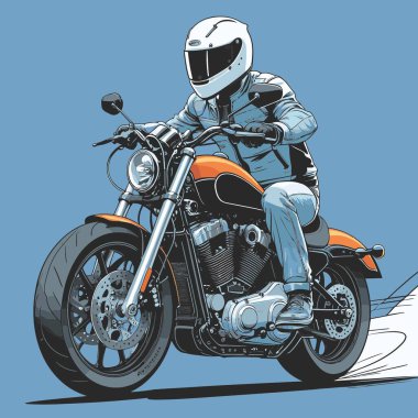 Modaya uygun ve modern görünümlü bir motosiklet motosiklet vektör çizimi, kesin detaylar ve güçlü görsel karakterin birleşimi.