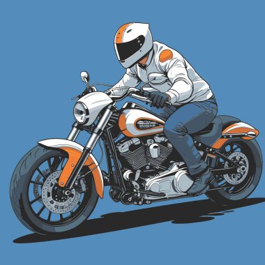 Modaya uygun ve modern görünümlü bir motosiklet motosiklet vektör çizimi, kesin detaylar ve güçlü görsel karakterin birleşimi.