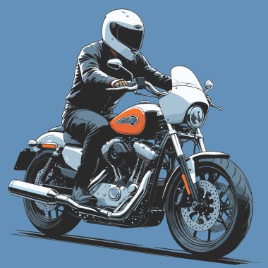 Modaya uygun ve modern görünümlü bir motosiklet motosiklet vektör çizimi, kesin detaylar ve güçlü görsel karakterin birleşimi.