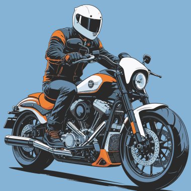 Modaya uygun ve modern görünümlü bir motosiklet motosiklet vektör çizimi, kesin detaylar ve güçlü görsel karakterin birleşimi.