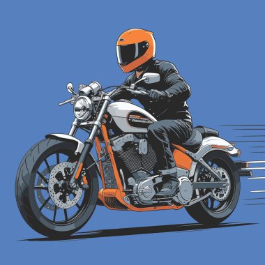 Modaya uygun ve modern görünümlü bir motosiklet motosiklet vektör çizimi, kesin detaylar ve güçlü görsel karakterin birleşimi.