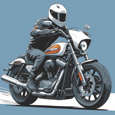 Modaya uygun ve modern görünümlü bir motosiklet motosiklet vektör çizimi, kesin detaylar ve güçlü görsel karakterin birleşimi.