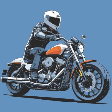 Modaya uygun ve modern görünümlü bir motosiklet motosiklet vektör çizimi, kesin detaylar ve güçlü görsel karakterin birleşimi.