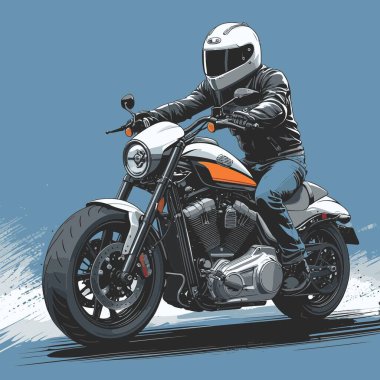 Modaya uygun ve modern görünümlü bir motosiklet motosiklet vektör çizimi, kesin detaylar ve güçlü görsel karakterin birleşimi.