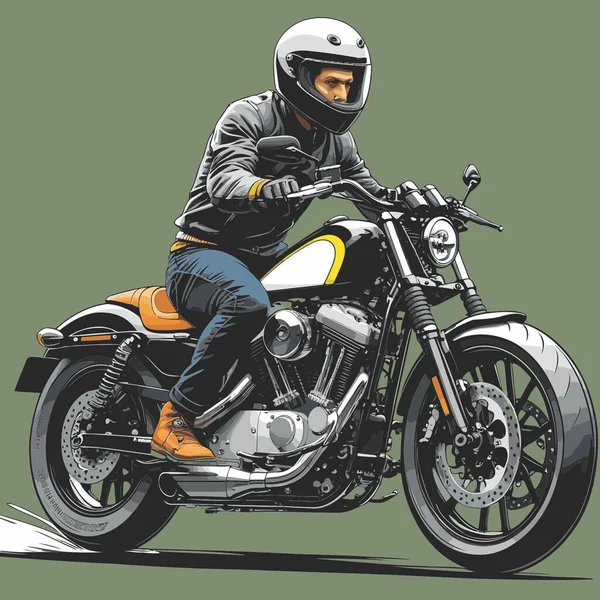 Modaya uygun ve modern görünümlü bir motosiklet motosiklet vektör çizimi, kesin detaylar ve güçlü görsel karakterin birleşimi.