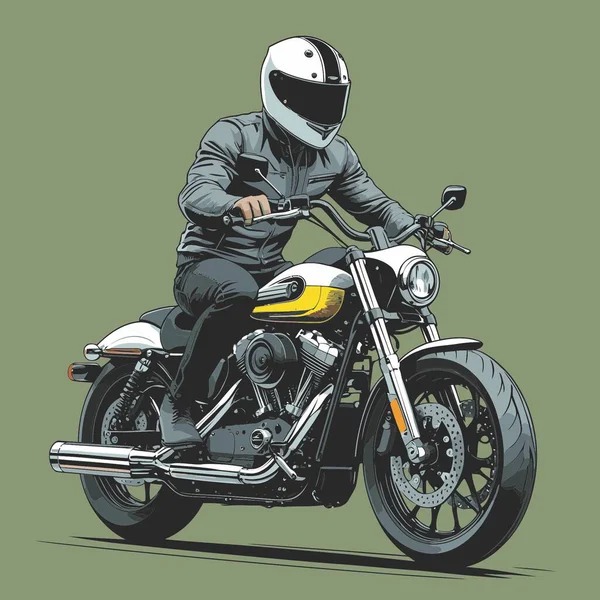 Modaya uygun ve modern görünümlü bir motosiklet motosiklet vektör çizimi, kesin detaylar ve güçlü görsel karakterin birleşimi.